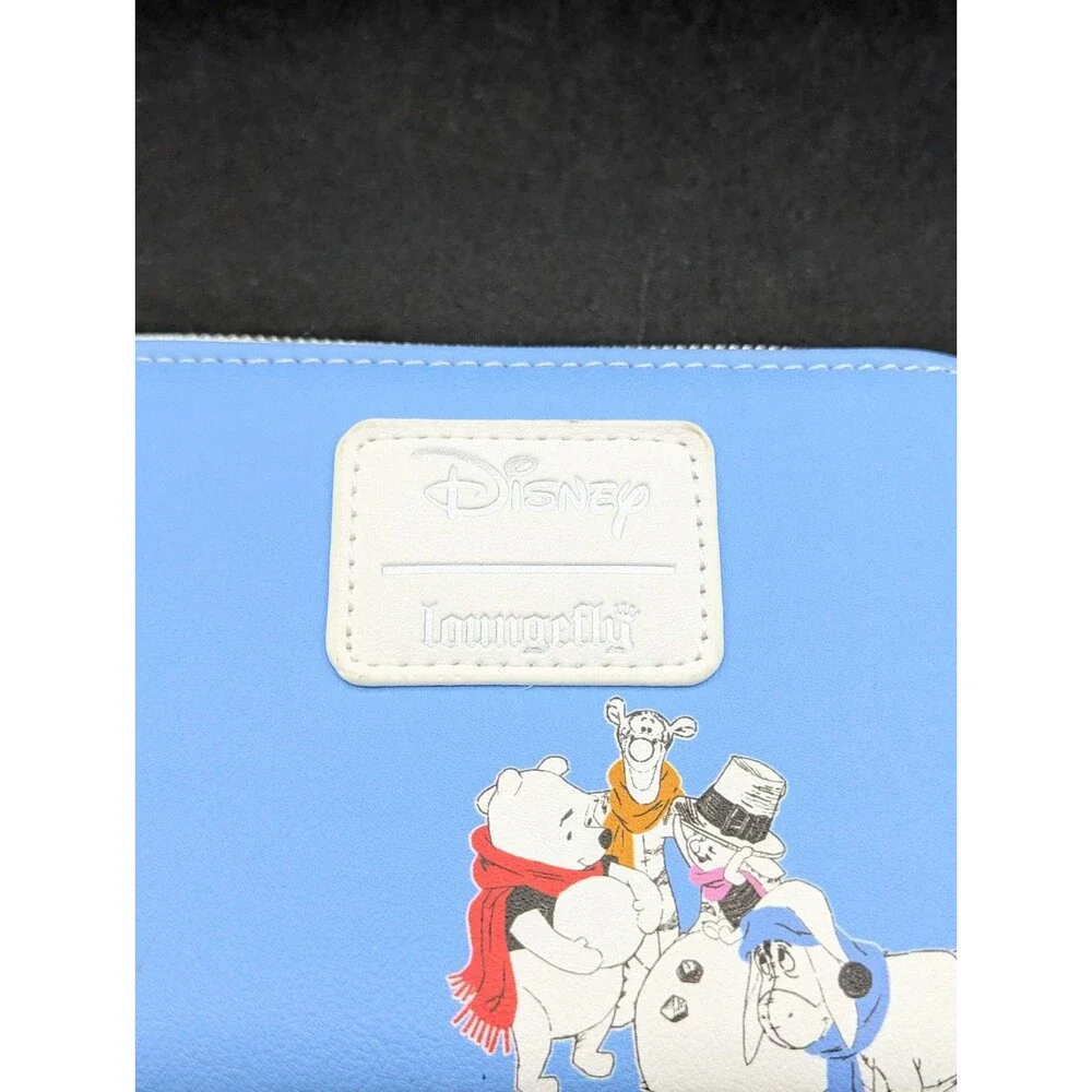 Loungefly Disney Winnie the Pooh Fuzzy Furry Snowman Zip Around Wallet New